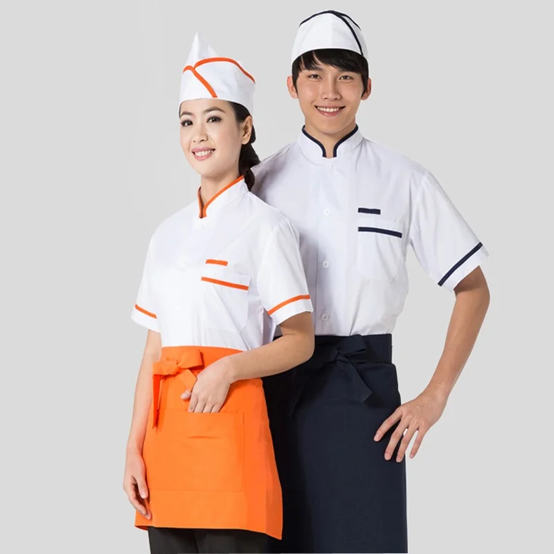 10) шеф-повара одежда для мужчин и женщин с короткими рукавами шеф-повара летом рабочая одежда готовить одежда Униформа для пекарей поварской китель