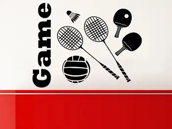 

Game Wall Decal Nursery Plane Sticker Shuttlecocks Zone Sport Pattern Single-piece Package Ball Vinyl XUPC Modern Plastic