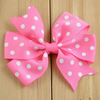 

1000pcs/lot 8*7CM Thread Ribbon Dot Bow DIY Baby Girl Headwear Accessories 15 color In Stock