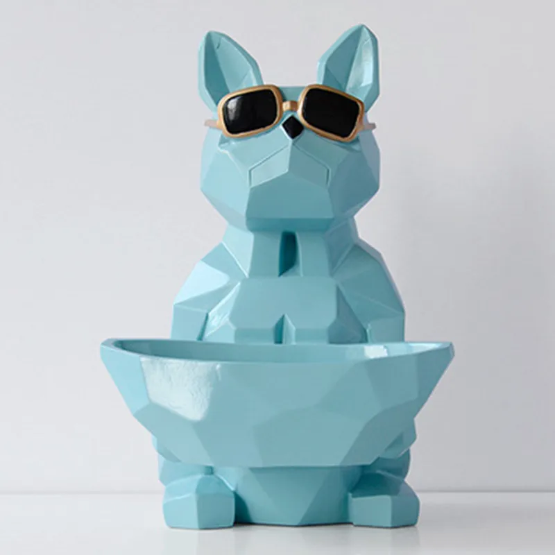 

Simulation Animals French Bulldog Dog Statue Storage Box Resin Craftwork Northern Europe Home Decor Stores L2976