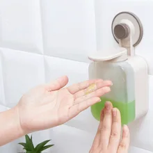 Пластик настенный ручной дозатор для жидкого мыла с присоской бутылка для лосьона, для шампуня контейнер для дезинфекции коробка душ Аксессуары для ванной комнаты