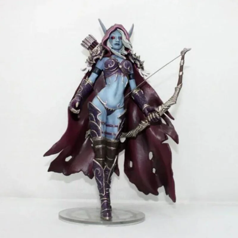 

17CM WOW Sylvanas Windrunner archery queen PVC anime action figure model with base for children kid birthday toys gift for boys