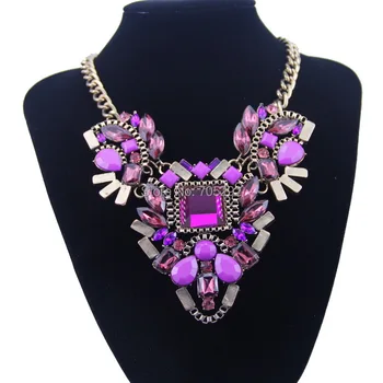 

New Fashion Luxury Statement Crystal Flowers Necklaces & Pendants Choker Necklace Jewelry