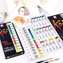 Sakura Koi прозрачная Акварельная краска koi полная прозрачная акварель 12 цветов 18 цветов Набор 12 мл