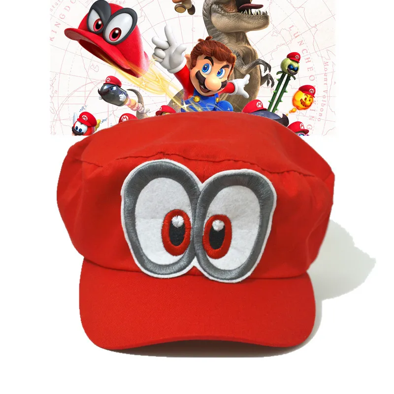 Игра Супер Марио шляпа Марио Одиссея кепки косплэй взрослых красный хлопок унисекс Регулируемый