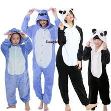 Пижамы кигуруми с единорогом для девочек и женщин; зимние фланелевые пижамы унисекс с вышивкой панды; Пижама с единорогом; домашняя одежда