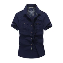 Мужские джинсы большого размера карго с коротким рукавом Сухой Быстрый хлопок тонкие летние прохладные свободные спортивные скалолазание походная одежда рубашка