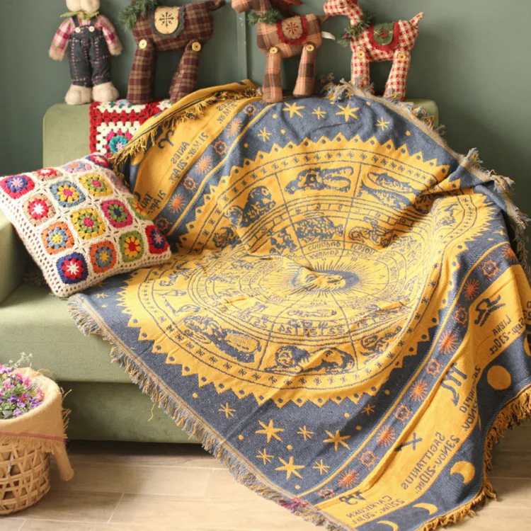 HOT Sunflower Mandala Blanket Sofa Cover Non slip Sofa Carpet
