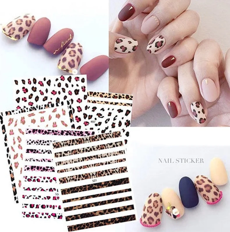 

1 Sheet Black/White Leopard Nail Art Water Transfer Stickers Decals Beauty Full Wraps Manicure Decoration DIY Accessory