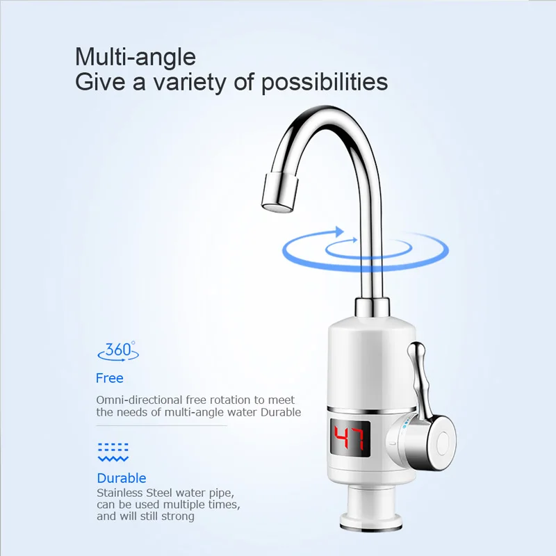 Günstig KBAYBO Elektrische Wasser Heizung 3000W durchlauferhitzer Tankless heizung wasserhahn Bad Küche Wasser Wasserhahn