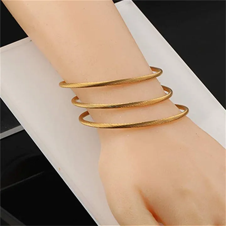 4  Adjustable Cable Wire Bangle Bracelet For Women Fashion Jewelry Diy Pandant Bracelet Stainless Steel Twisted Cuff Charm Bracelet