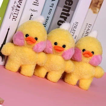 

Cute Mini 12cm Yellow Duck Pendant Plush Toy Stuffed Animals Small Ins Duck Doll Bag Key Chains Kids Toys for Girl Children Gift