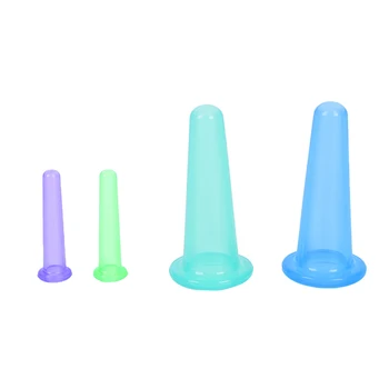 

4 Pcs Massage Cans For Face Vacuum Silicone Massage Cans Anti Cellulite Family Health Helper Massager Set