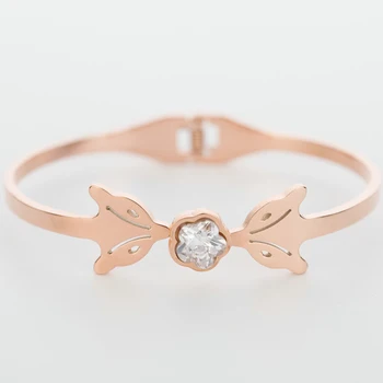

Korean Hotsale Cute Double Fox Bracelets Bangles For Women Crystal Rhinestone High Quality Fashion Stainless Steel Jewelry
