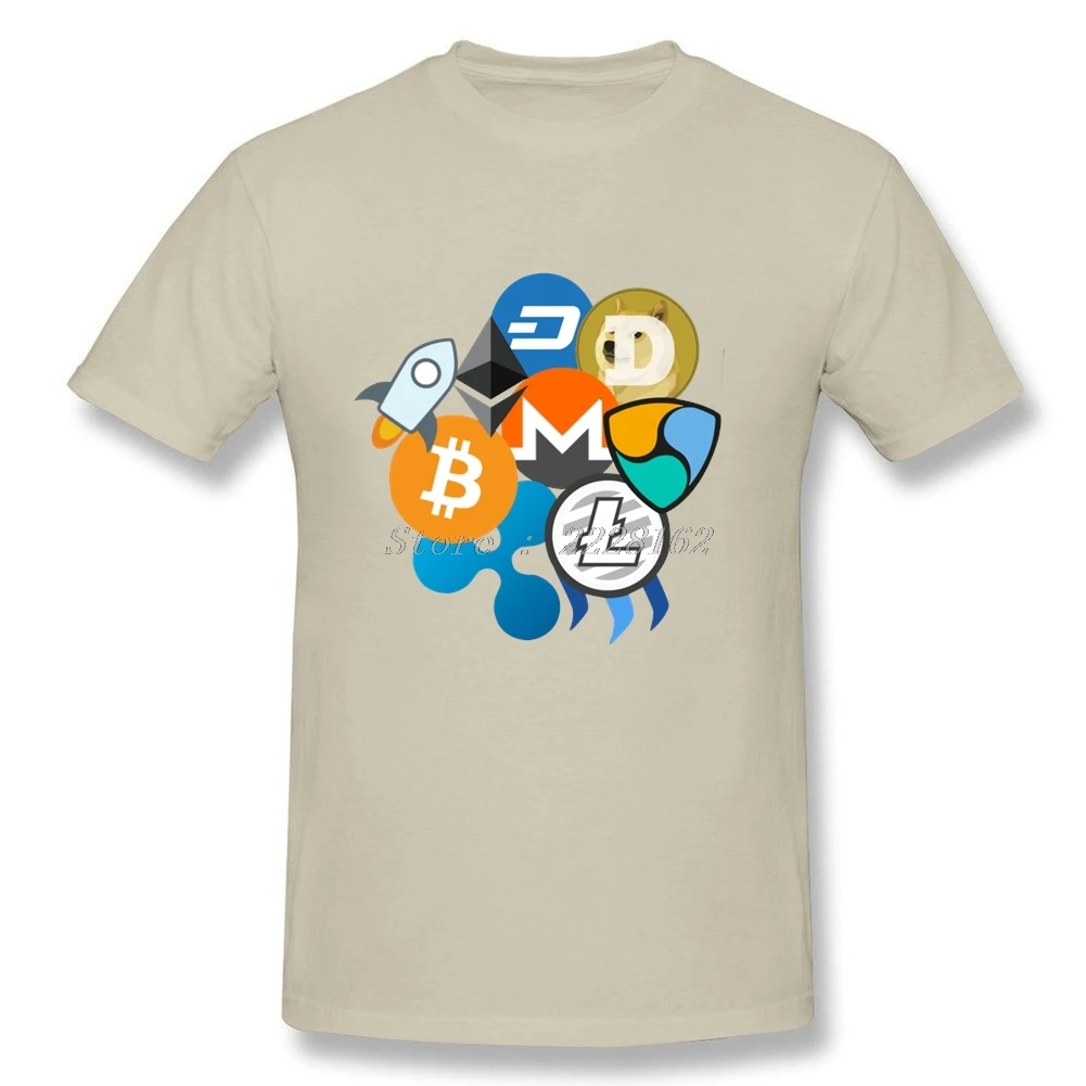 Fit Formal T Shirt Editor Ethereum Litecoin Tees with Bitcoin Ripple Mens DIY T-Shirt