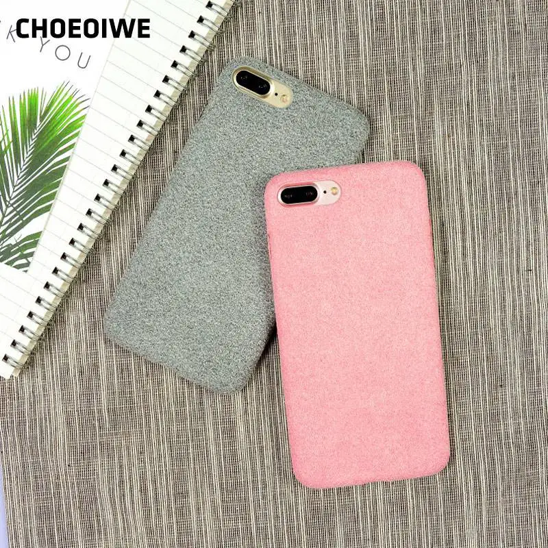 CHOEOIWE/фланелевые матовые чехол для iPhone 6 ручной работы S 7 8 Plus из микрофибры