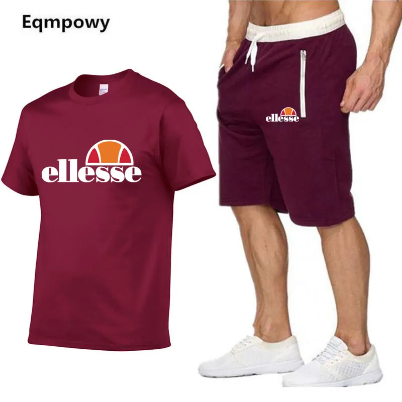 

2019 Fashion new tracksuit men Two Piece short pant+t-shirts summer cool Sweatshirts Suit Male chandal hombre jogging homme Suit