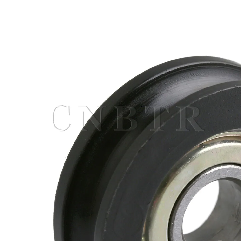 CNBTR 3x1cm Black Round U-Type Groove Wheels Guide Track Roller Bearing Pulley for Furniture Pack of 4