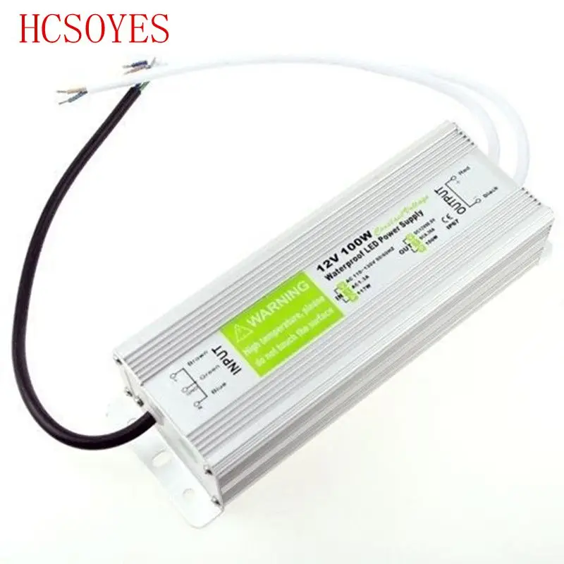 12V/24V светодиодный трансформатор питания 10W/15W/20W/25W/30W/36W/45W/50W/60W/80W/100W Переключатель