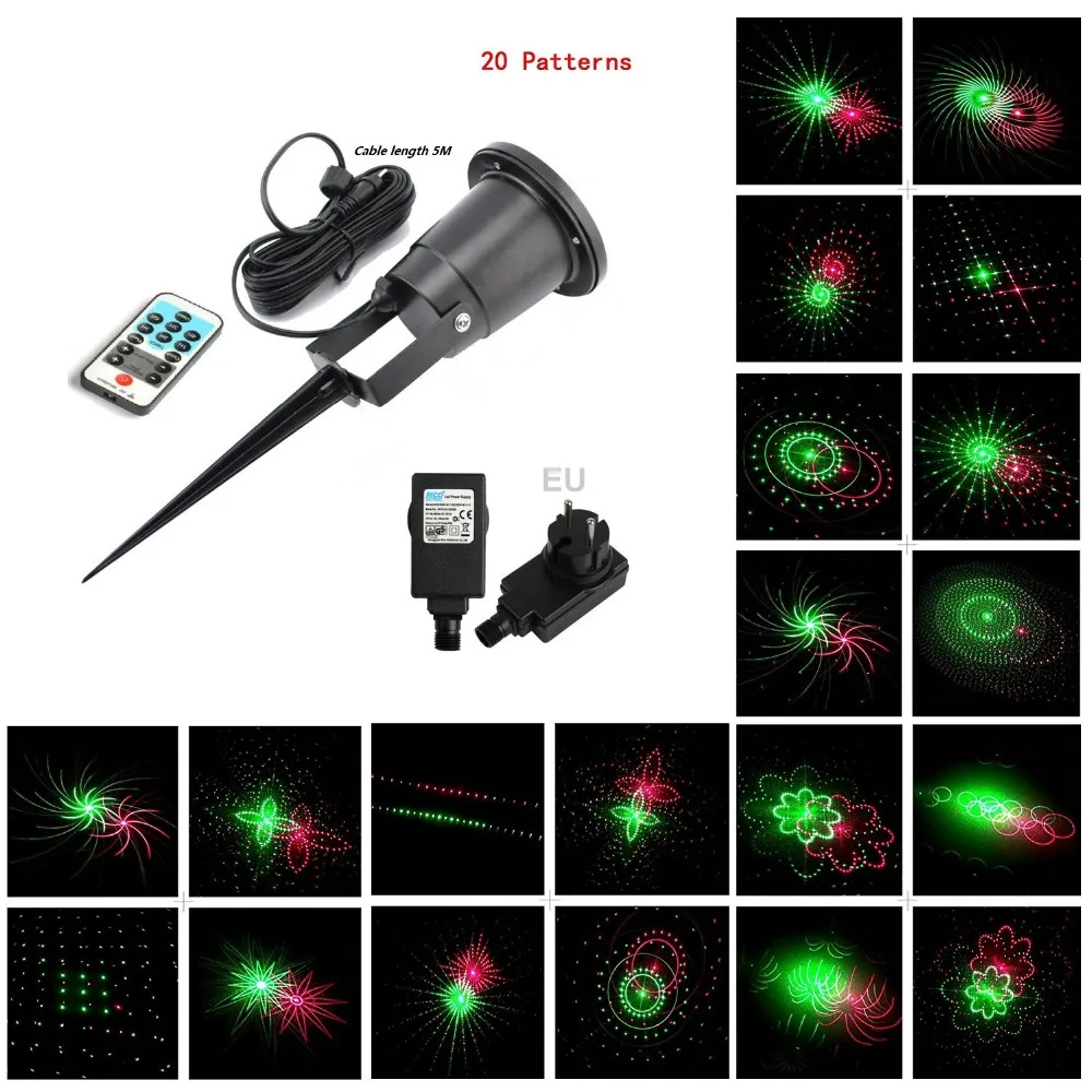 20 Renderings Laser Light Outdoor Waterproof IP65 IR Control Red Green christmas laser projector lamp Bar DJ party stage light 