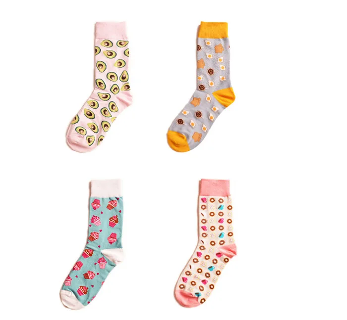 Happy Socks десертная еда серия женские носки хлопок скейтборд хип хоп Уличная команда Harajuku Искусство Мода короткие носки с принтом