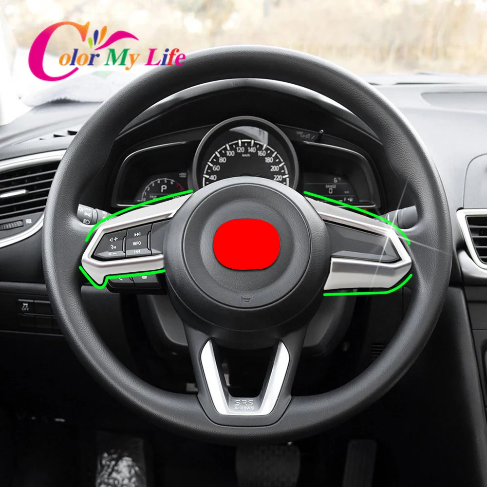 Накладка на рулевое колесо ABS с круглыми блестками наклейка для Mazda 3 6 CX3 CX CX5 CX8 9 Axela