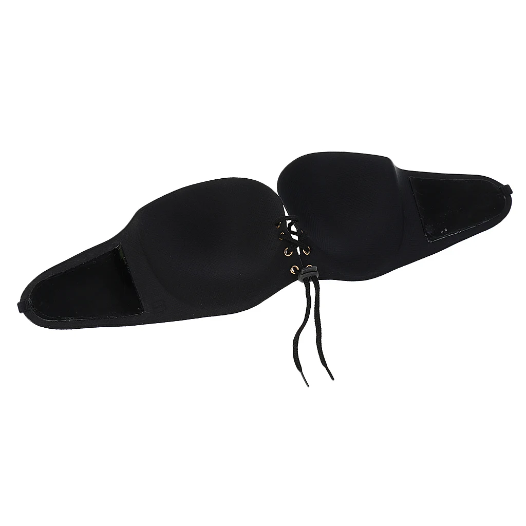 Women Strapless Backless Self-Adhesive Invisible Reusable PushUp Bra with Shoulder Strap Durable and Breathable Underwear 