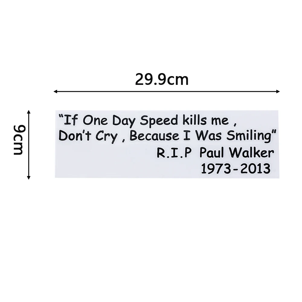 1 шт. Пол Уокер девиз виниловые наклейки на двери авто окна гоночный автомобиль дрейф турбо Евро автомобиль бампер наклейка для автомобиля стиль