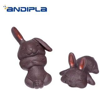 

Yixing Purple Clay Tea Pet Rabbit Statue Tea Ceremony Accessories Crafts Boutique Gardening Bonsai Decoration Souvenir Figurines