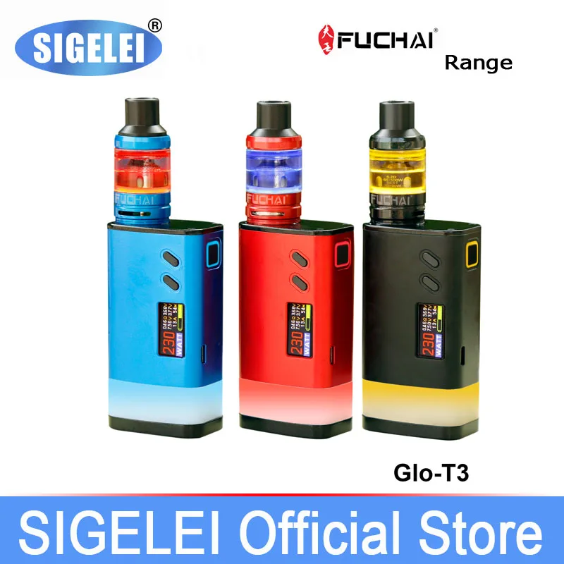 11.11 Big sale Original SIGELEI FuChai Range FuChai GLO MOD GLO T3 KIT e electronic cigarette vape High power