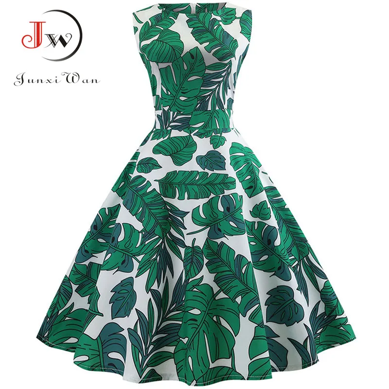 Винтажное платье с принтом женская летняя элегантная булавка 50s 60s Rockbility Robe