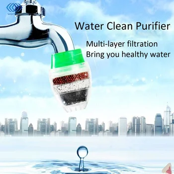 Household Activated Carbon Water Filter Mini Kitchen Faucet Purifier Water Purifying Plant Filtration Cartridge 2 Size