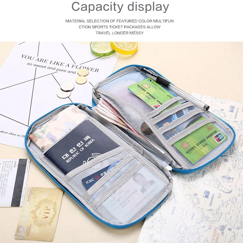 Passport Cover Travel Credit ID Card Holder Cover Money Wallet Document Organizer Men Women Multifunction Passport Bag PC0050 (9)