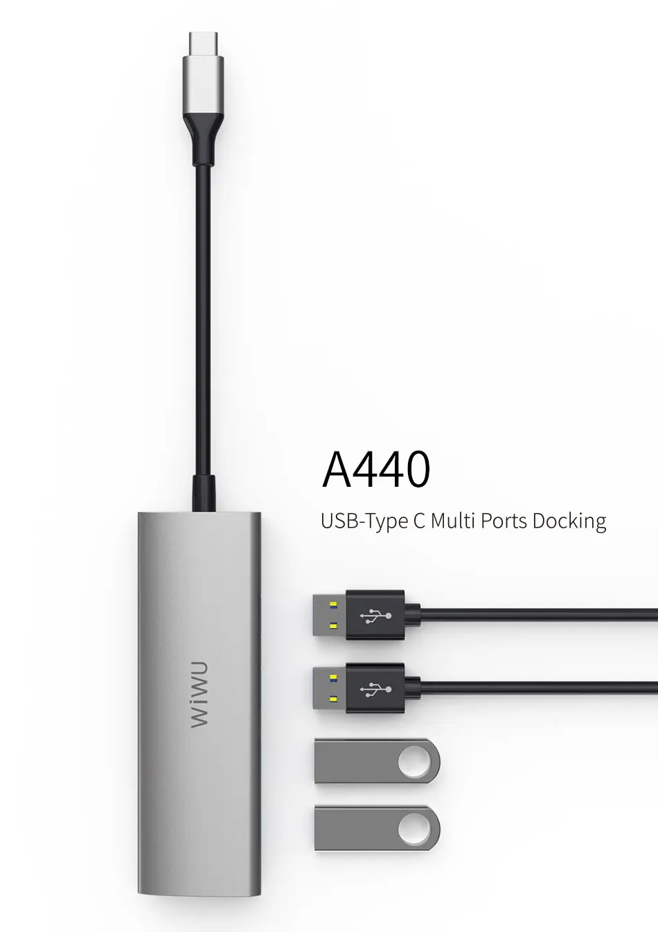 WIWU usb-хаб 4 Порты адаптер multi USB для MacBook Pro Air Mouse USB разветвитель Тип C концентратор для samsung быстрой зарядки ноутбука usb-хаб 3,0