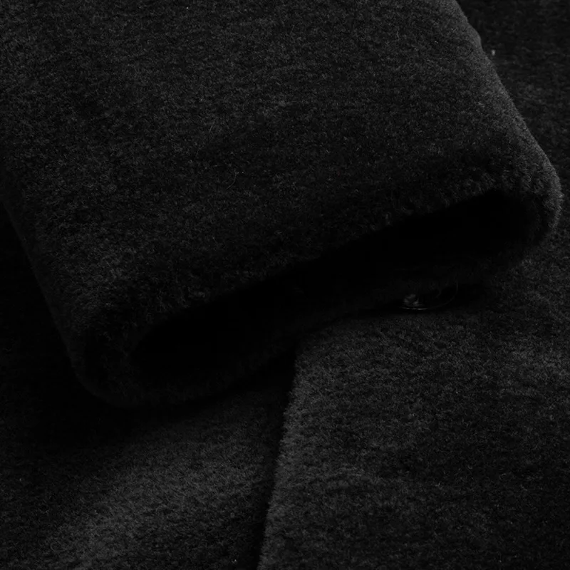 Лиса меховой воротник мехом пальто мужские куртки барашек Костюмы зимняя верхняя одежда пальто ветровки Роскошные плюс Размеры M-5XL черный