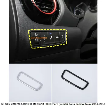 

For Hyundai Kona Encino Kauai 2017 2018 2019 2020 Stick Cover ABS Matte Front Head Fog Light Switch Button Trim Frame Lamp 1pcs