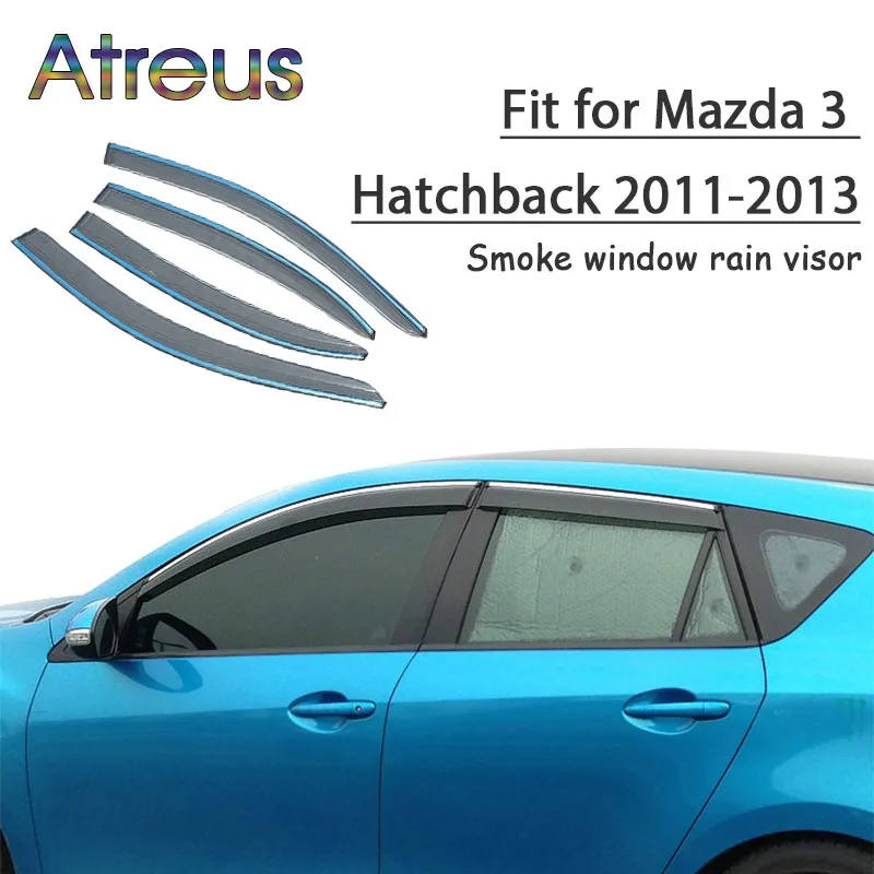 Автомобильный дефлектор для защиты от ветра Atreus 1 комплект ABS дождевой и дымчатый