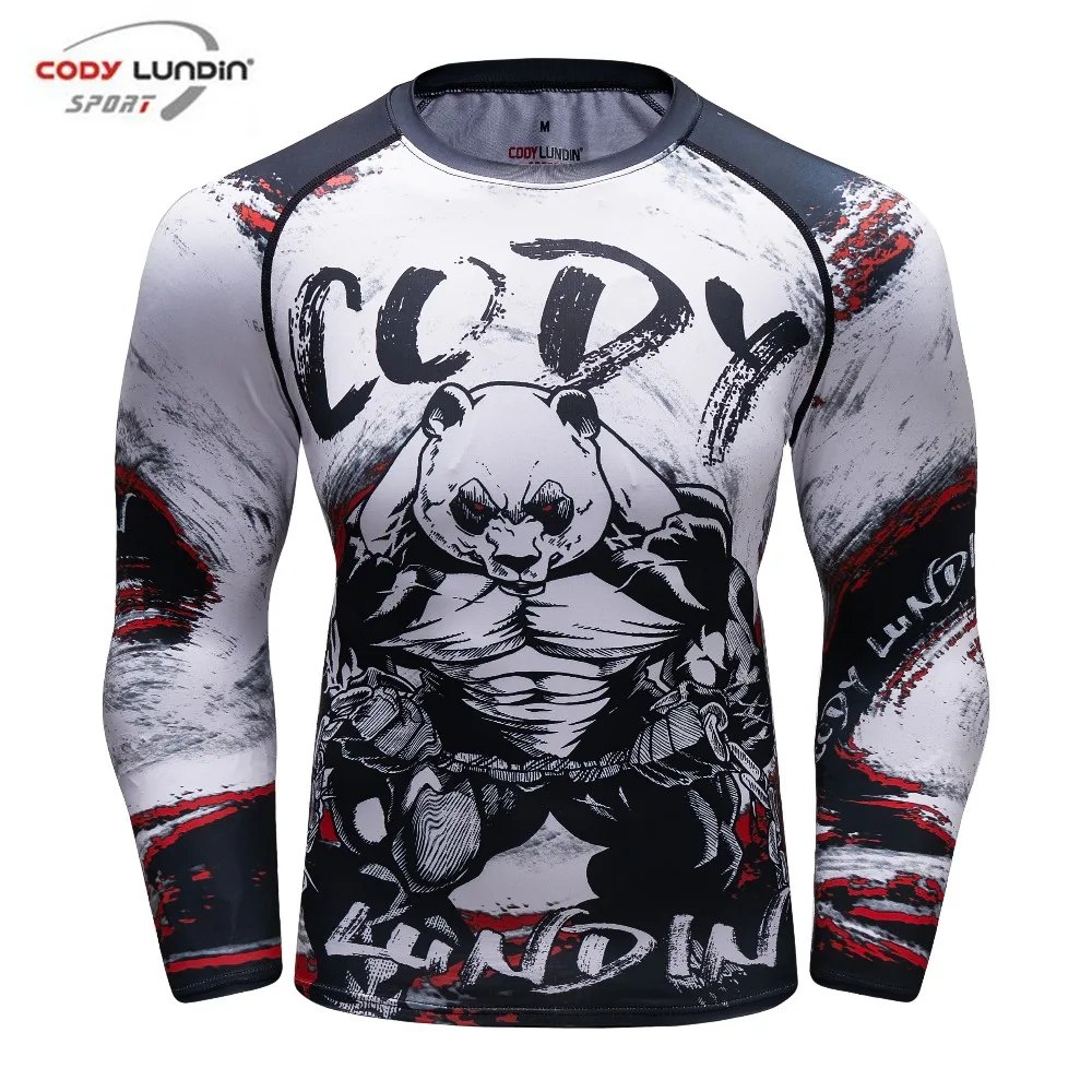 

Brand New Gorilla Long Sleeve Compression T Shirt Men Quick Dry Tees Men MMA T-shirts Clothes Fitness Tops Rashgard Rash Protect