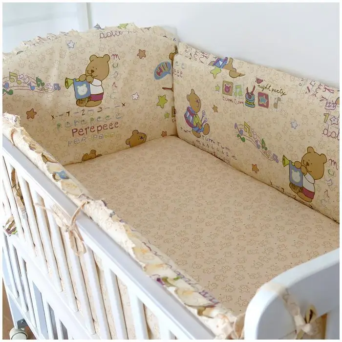 Promotion! 6PCS Baby bedding set Safe Environmental Protection Material,Bedding Set Baby Bed(bumper+sheet+pillow cover)
