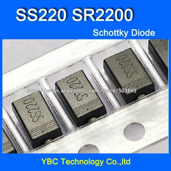 

100pcs/lot SS220 SR2200 2A/200V Schottky Diode