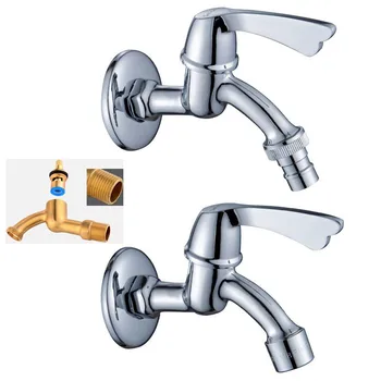 

G1/2 Household Tap Water Automatic Washing Machine Lengthen Faucet Balcony Toilet Mop Pool Quick Opening Brass Thick Petcock