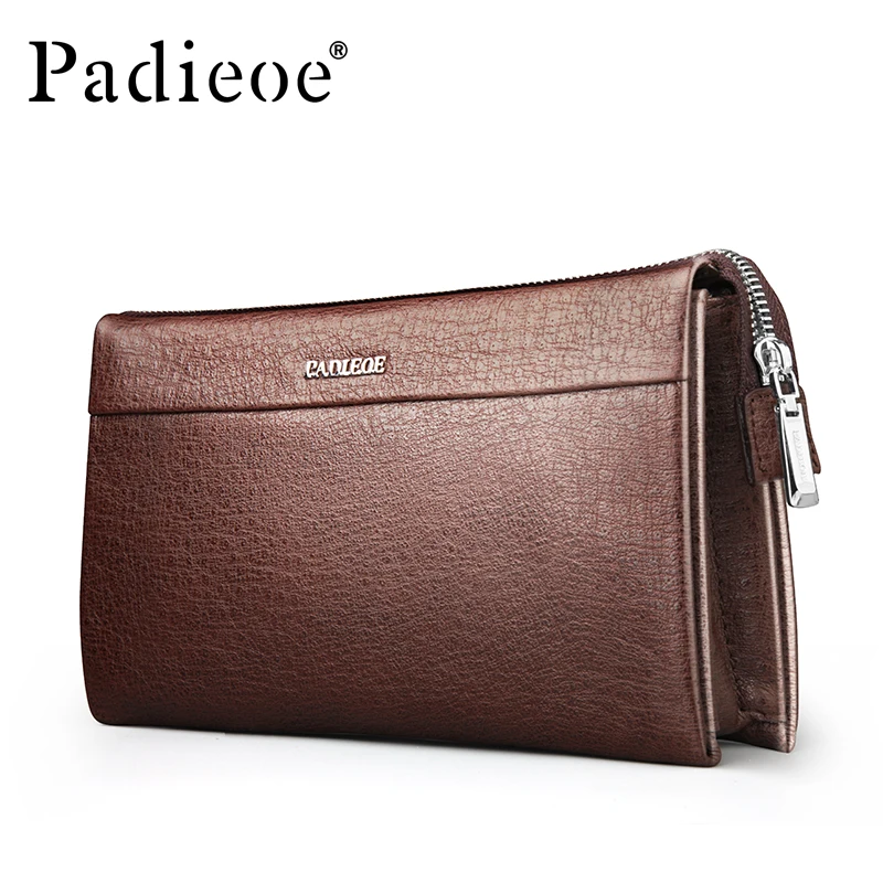 Padieoe Vintage Genuine Leather Bag Men Handbag Brand Business Male Clutch Bags