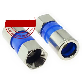 

100pcs Copper 9.2MM Metric System Extrusion F Head Waterproof Cable Digital TV Set Top Box Plug 75-5 RG6 Two Four Shield