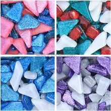 Смешанные цвета Необычные мозаичные плитки 200 г материал корпуса DIY цветочный горшок Фонарь Настенный Сад Декоративное Стекло Мраморный блеск Мозаика Бусины