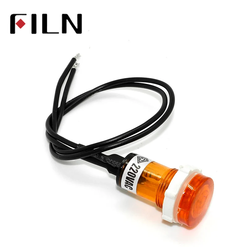 15mm pre-wired Signal lamp ROUND head indicator light Yellow Green 220VAC pilot lamp warning light (6)