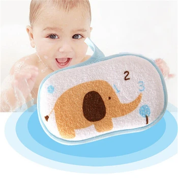 

Newborn Baby Shower Bath Cotton Sponge Rub Toddler Infant Kids Cartoon Bath Brushes Body Wash Towel Accessories