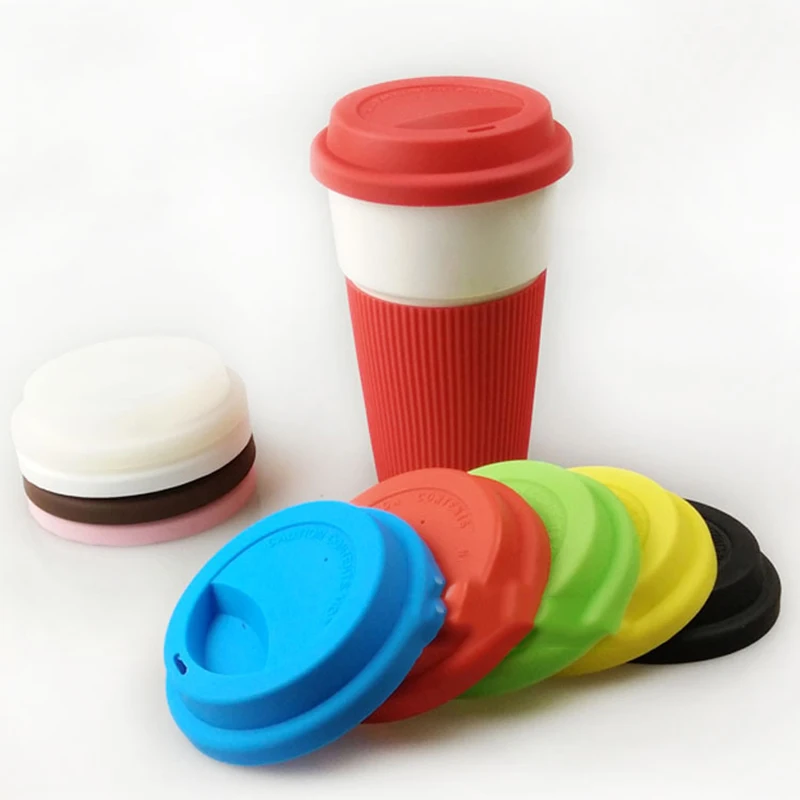 Flexible Silicone Cup Lid Leakproof Mugs Lids Reusable Drink Cup
