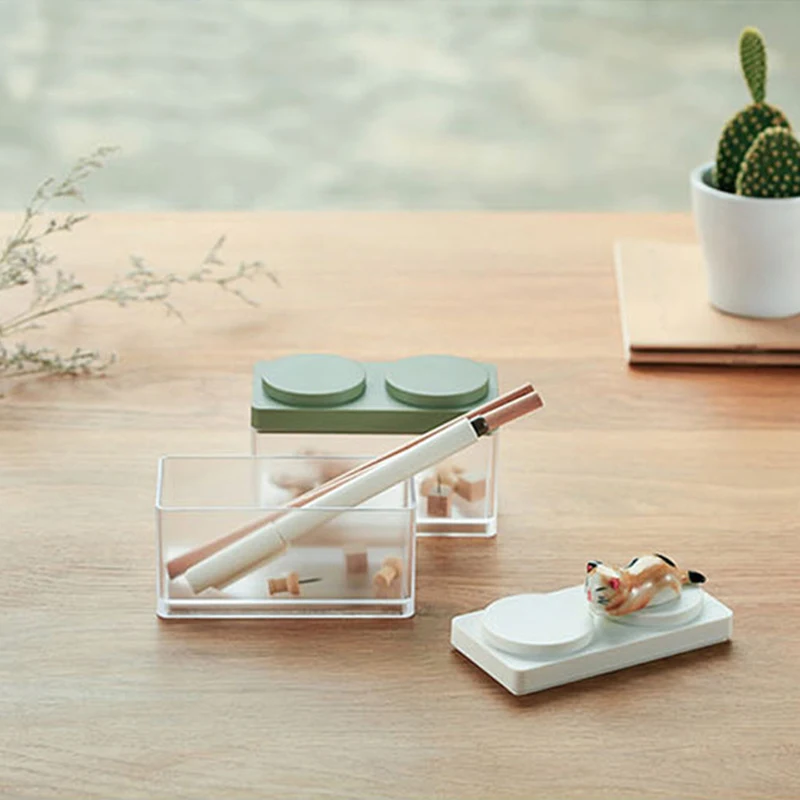 

Plastic Desk Organizer Stackable Desktop Storage Box Holder Cosmetic Brushes Parts Storage Hardware Clip Holder- Random delivery