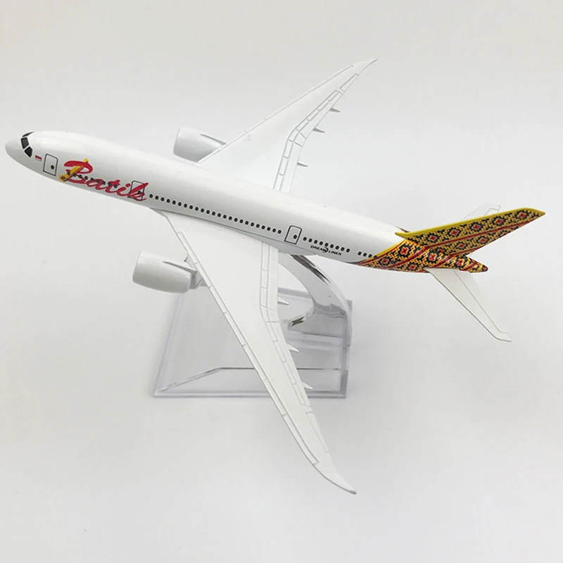 16 см 1:400 Boeing B787 модель индонезийский батик авиалиний с базой Airbus металлический сплав самолет Коллекция украшения подарок