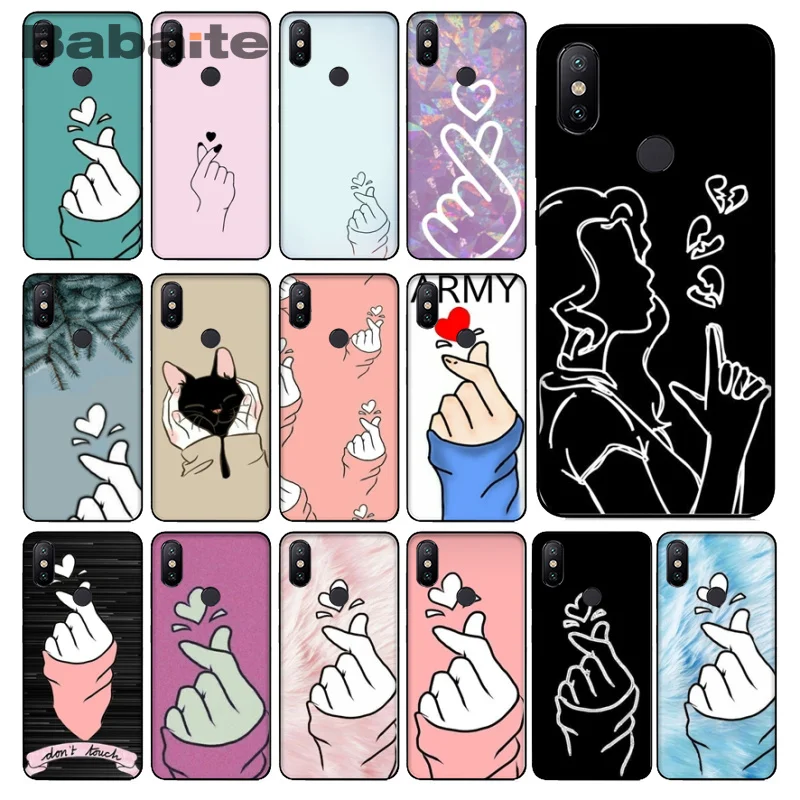 

Finger than heart Painted Beautiful Phone Accessories Case For Xiaomi Redmi Note5 Note4 Redmi5 Redmi5plus MI8 mi6